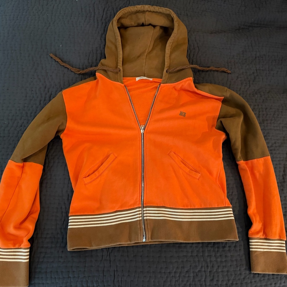 Wales Bonner Orange and Brown Hoodie
